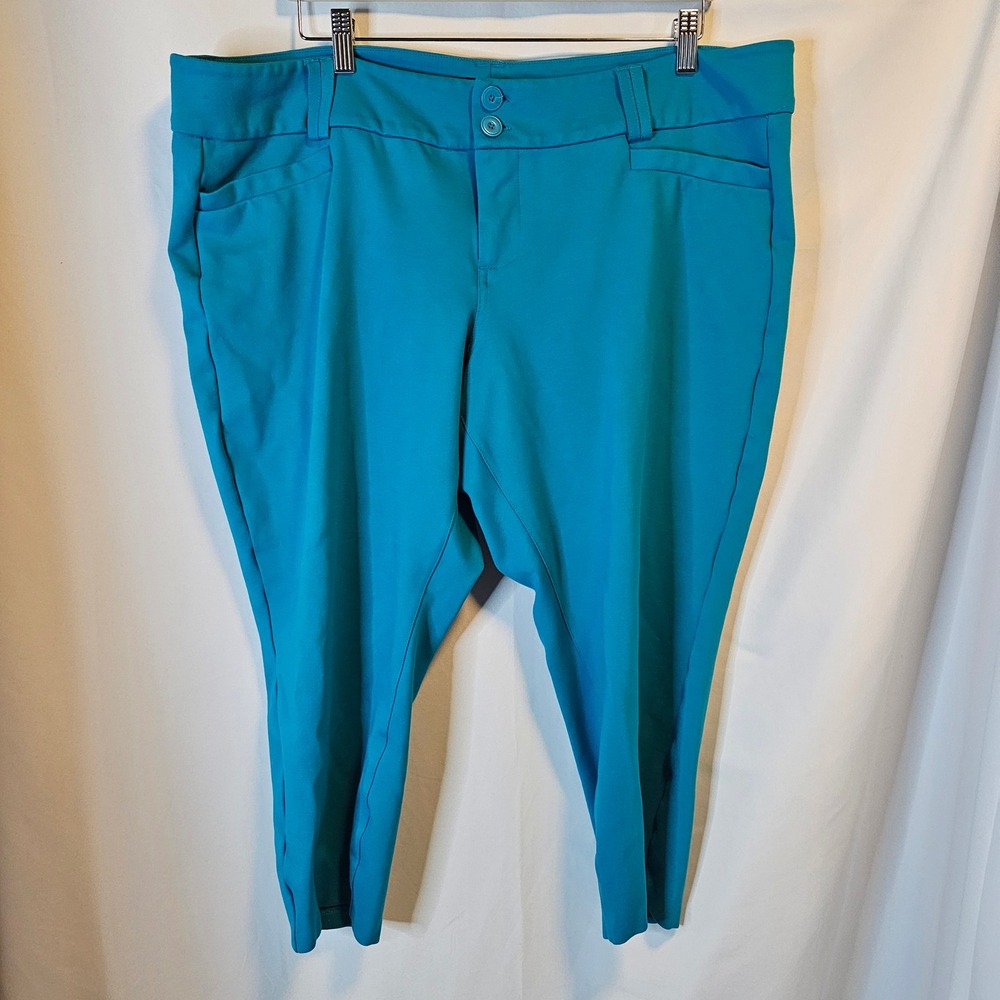 Torrid Pixie Pants 22R Teal Blue Professional Stretch Office Business Casual